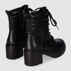Botines de Piel Sintética - Negro - Tacón: 5 cm