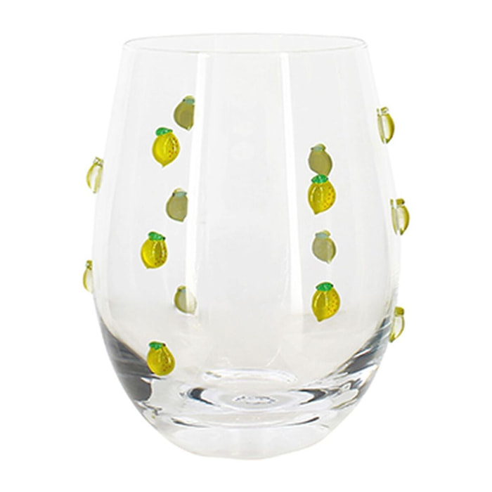 Lot de 4 verres à eau 27cl à motif citron CITRON