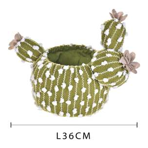 Cachepot A Forma Di Cactus. Larghezza 36 Cm - Pezzi 2 - 36X28X20cm - Colore: Verde - Bianchi Dino - Contenitori Tessuto/Feltro