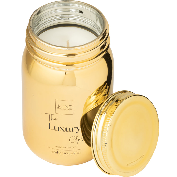 J-Line bougie parfumée Bocal - Amber & Vanilla - verre - or - 69H