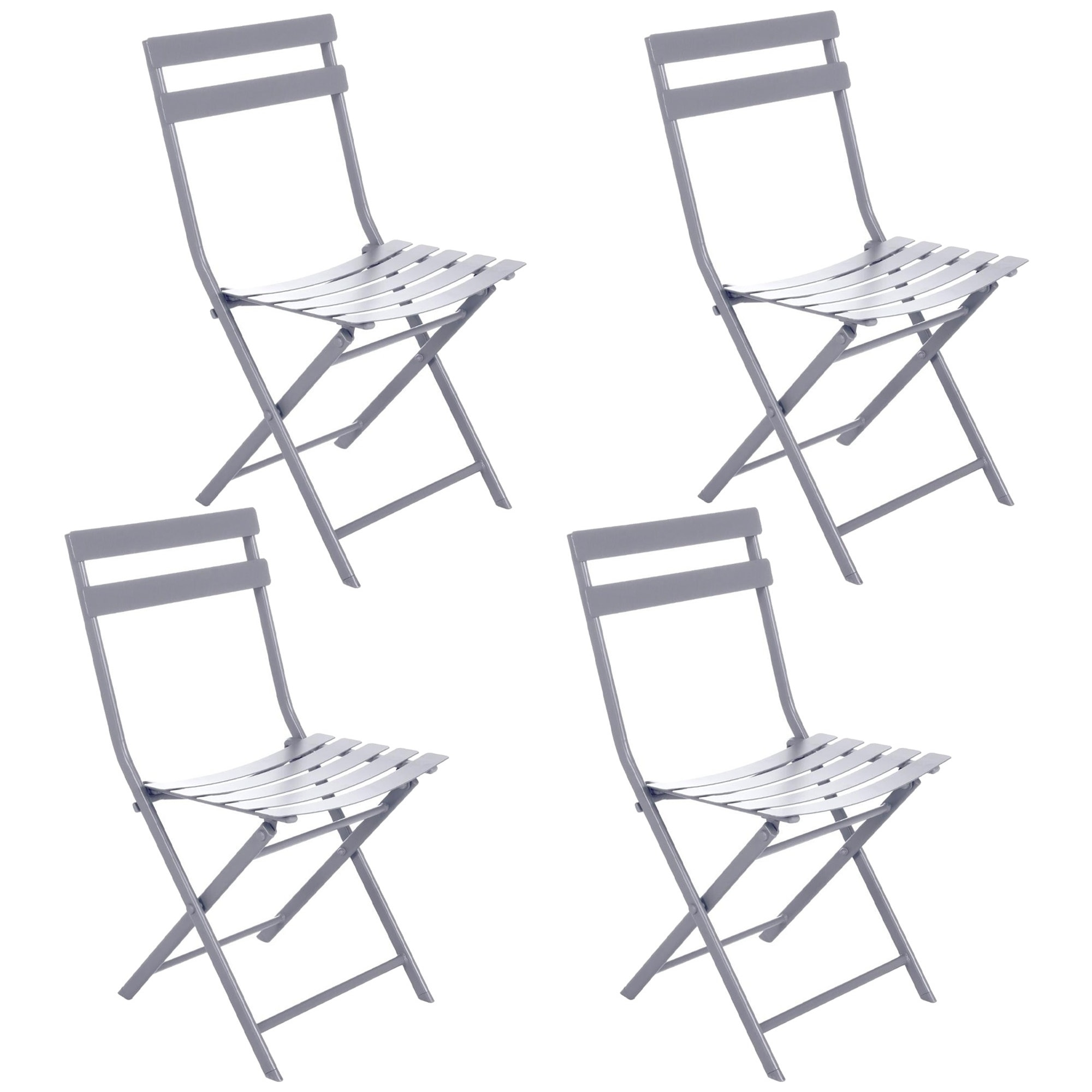 Juego de 4 sillas "greensboro" plegable gris cuarzo