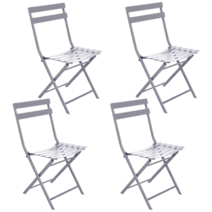 Juego de 4 sillas "greensboro" plegable gris cuarzo