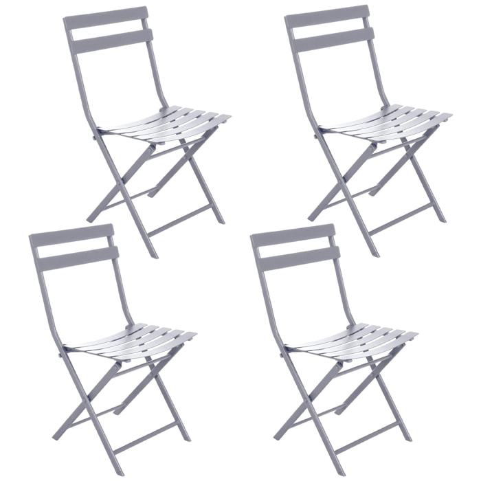 Juego de 4 sillas "greensboro" plegable gris cuarzo