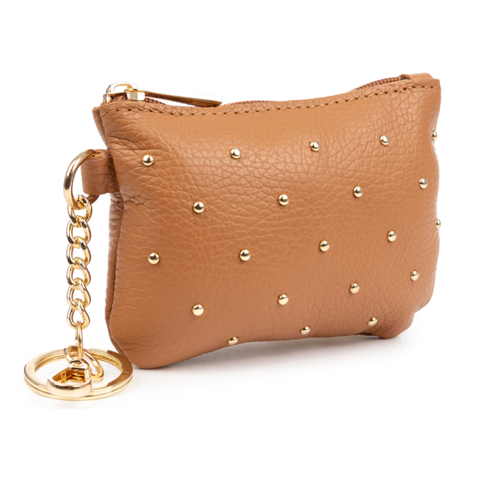 Bellosguardo Monedero Mujer. De piel auténtica acabado Dollaro con detalles metálicos.