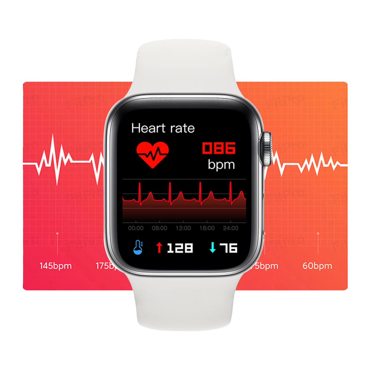 Smartwatch C007 Pro con monitor cardiaco, de tensión y oxígeno en sangre. Notificaciones de aplicaciones.