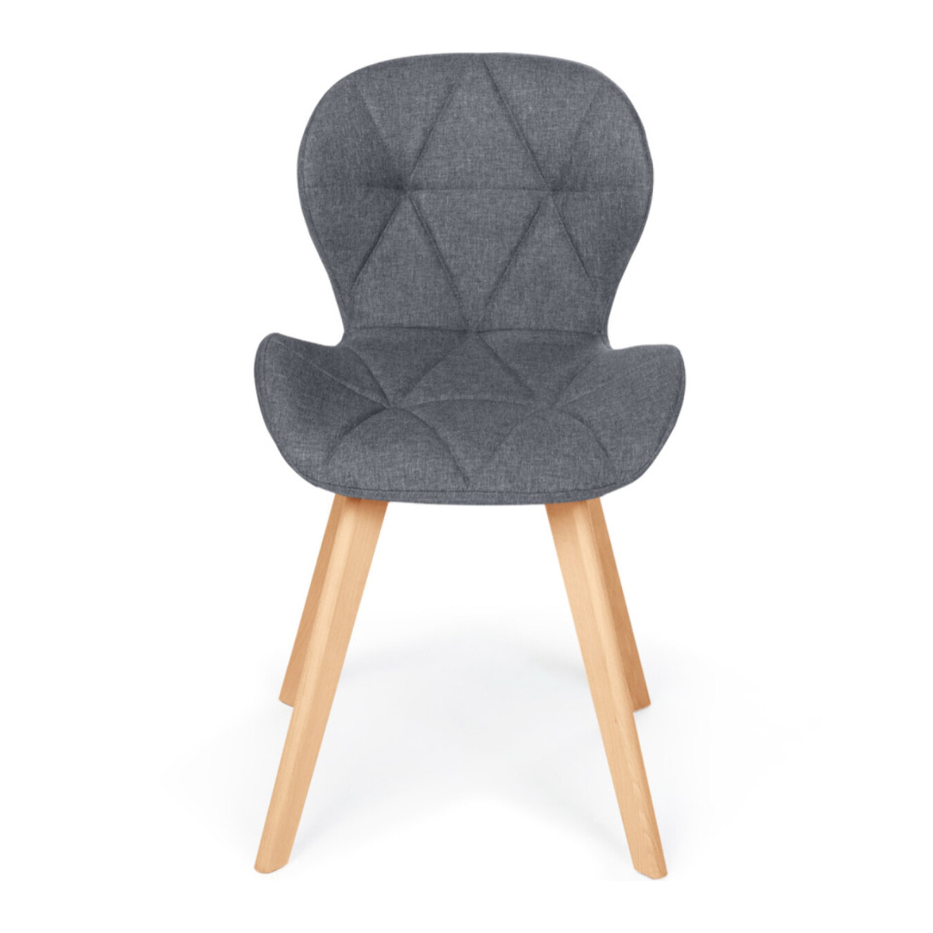 Chaises Gatsby en tissu et pieds bois - Gris