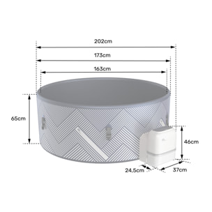 MSPA - Spa gonflable connecté rond Ø 173cm NAVAL - 6 places