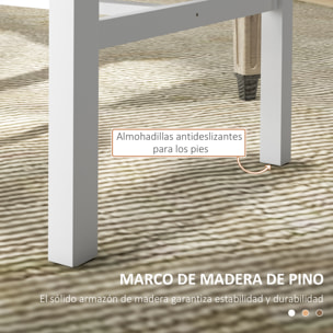 Juego de 2 Sillas de Comedor Silla de Cocina con Respaldo de Listones Marco de Madera de Pino para Sala de Estar y Comedor Carga 120 kg 38,5x47,5x99 cm Blanco