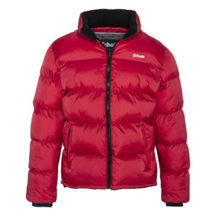 IDAHO SIMPLE PADDED JACKET W/ SCHOTT NYC CHEST EMBROIDERY  100% NYLON Rosso