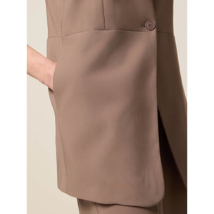 Oltre - Gilet in tessuto misto viscosa - Marrone