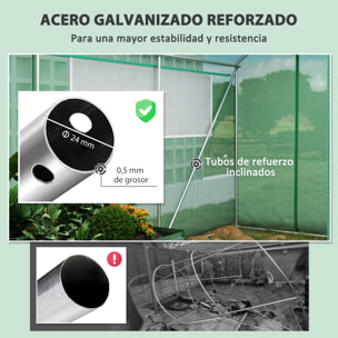 Invernadero de Exterior 6x3x2 m Invernadero de Túnel con 6 Ventanas de Malla Cubierta de PE Anti-UV y 3 Puertas Enrollables con Cremallera Invernadero para Jardín Patio Verde