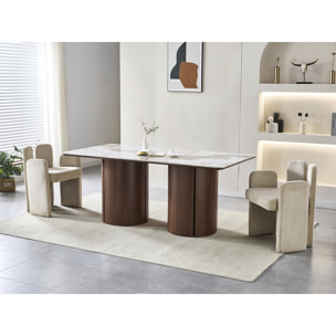 Table à manger rectangulaire en céramique pendora "Milano" - 6 places - Marron