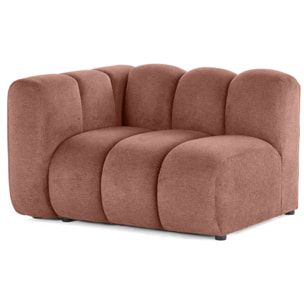 Debbie - module d'assise gauche en tissu texturé - Rose