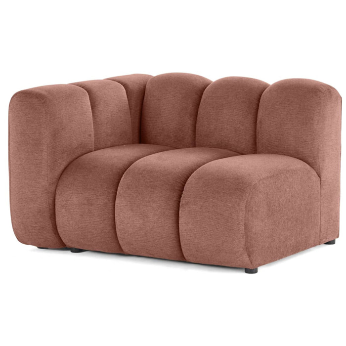 Debbie - module d'assise gauche en tissu texturé - Rose