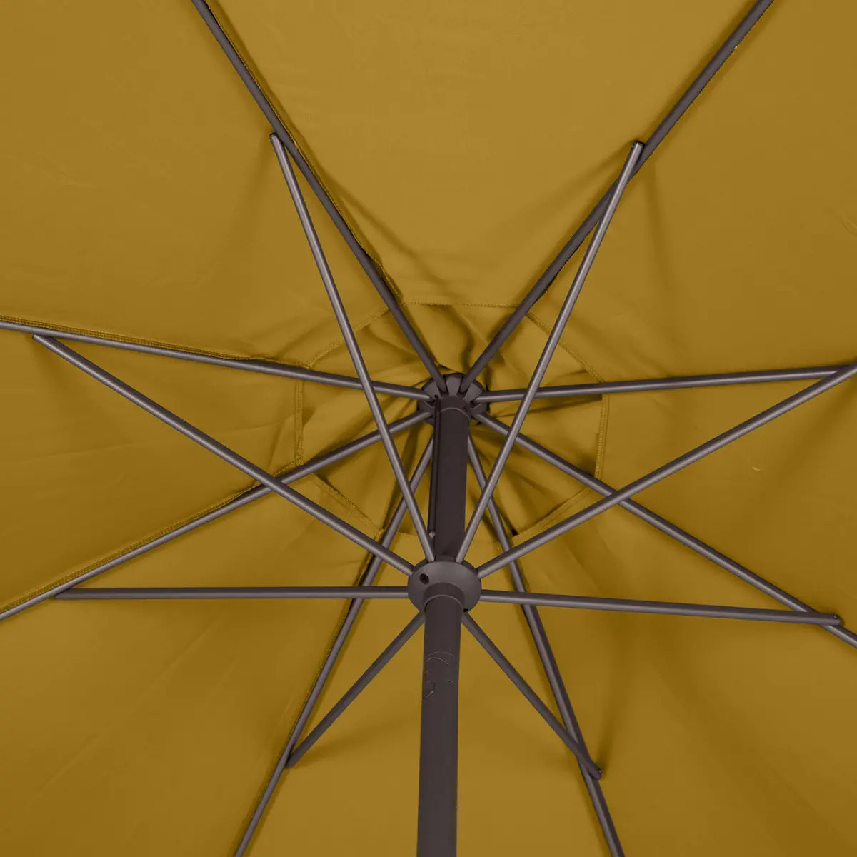 Parasol droit rond Loompa Jaune moutarde