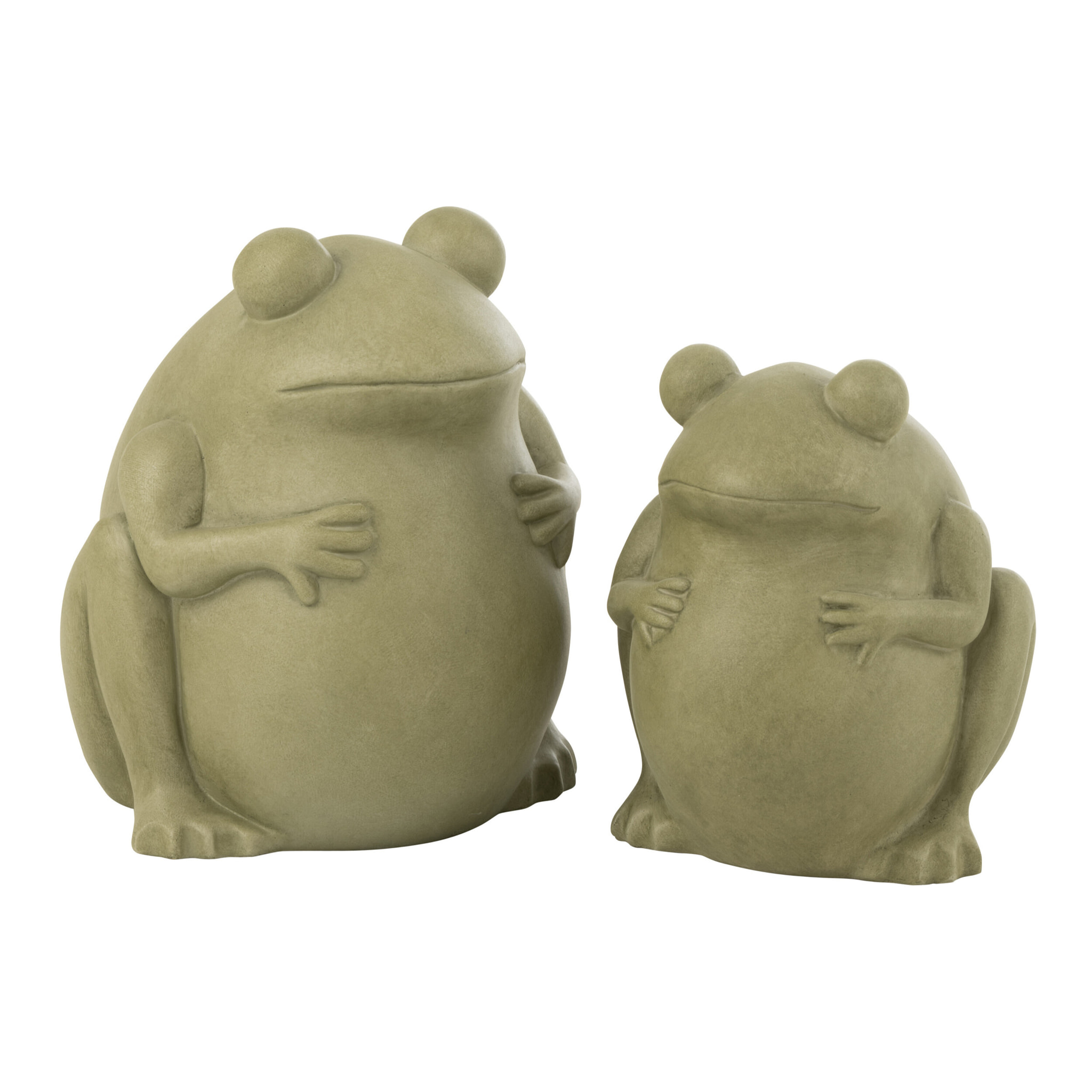 J-Line cache-pot Frog - céramique - vert - large - Ø 27 cm