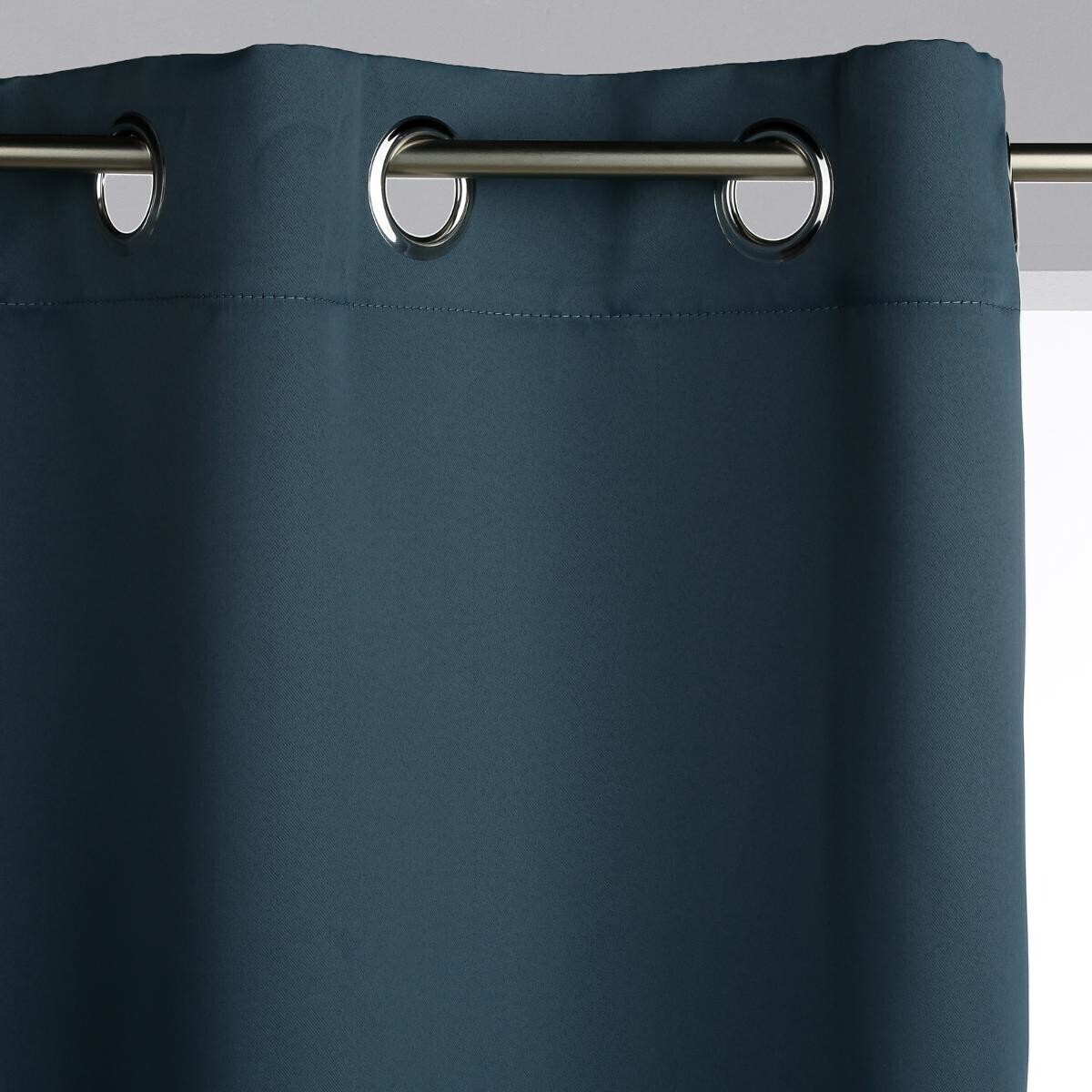 Lot de 2 rideaux occultants bleu canard - 135x240 cm