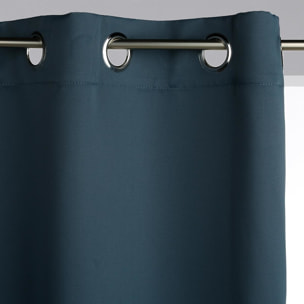 Lot de 2 rideaux occultants bleu canard - 135x240 cm