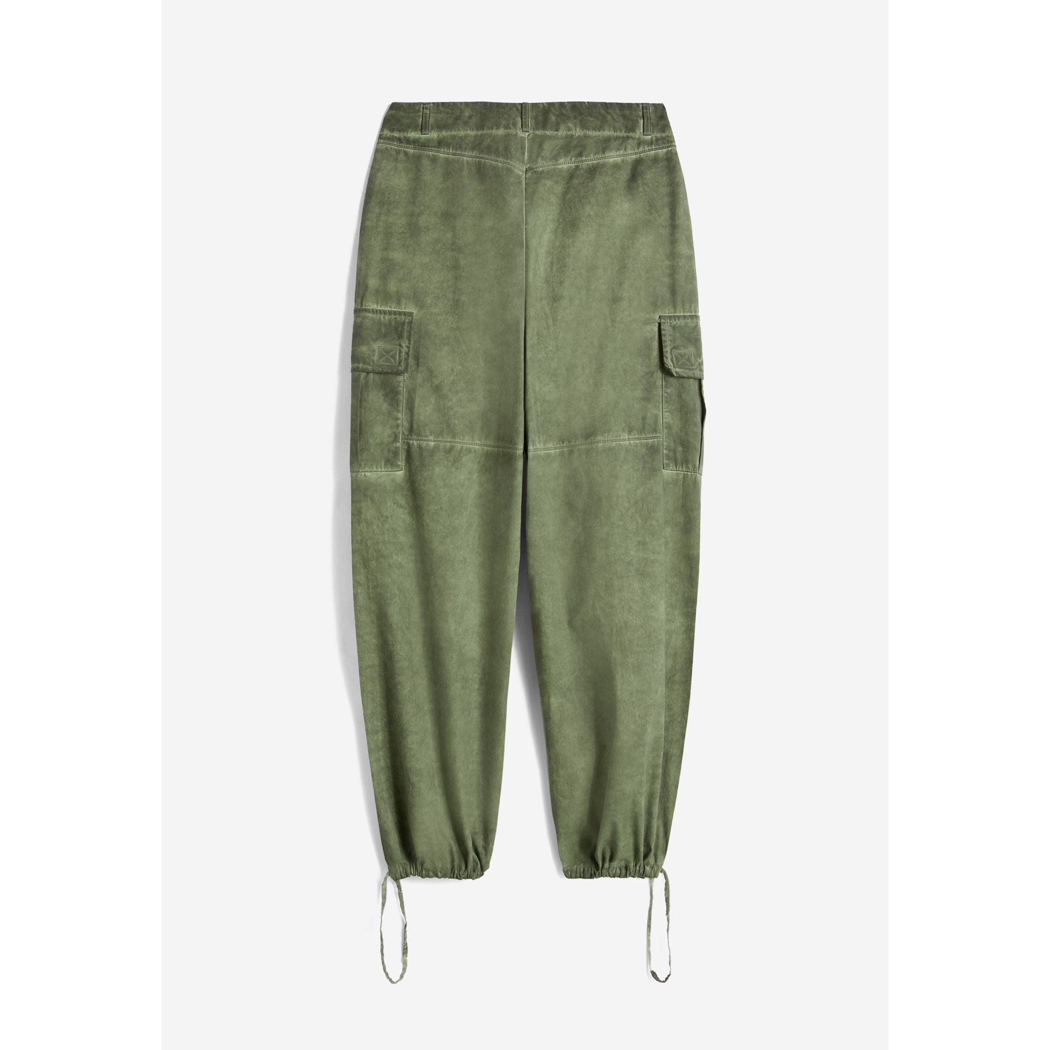 Pantaloni cargo in canvas tinto capo cold dyed