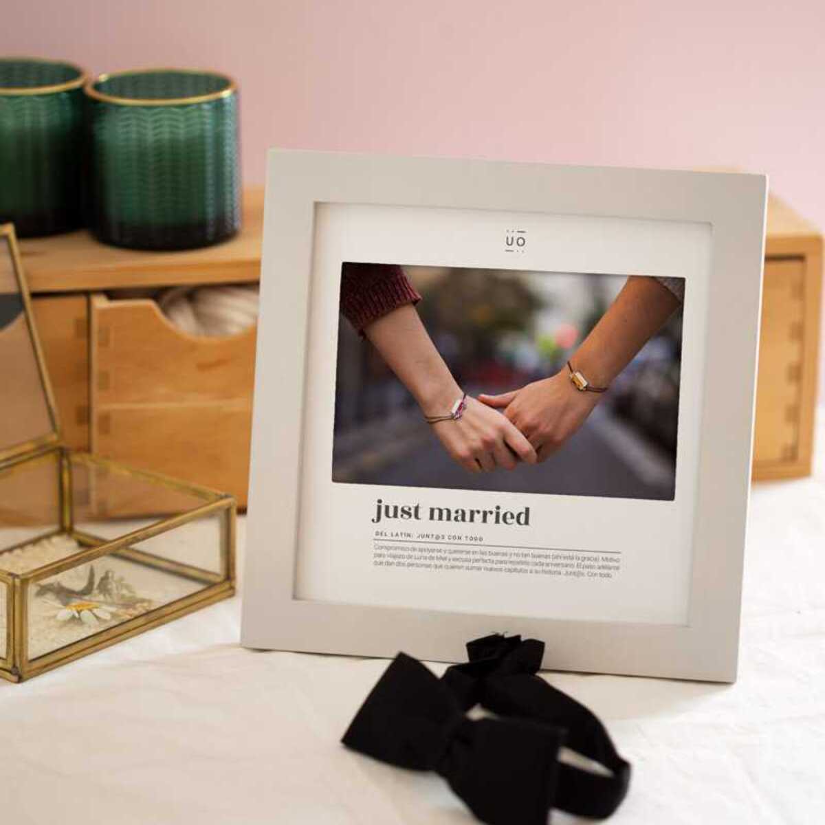 Marco fotos “Just Married” Grey