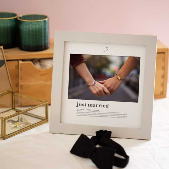 Marco fotos “Just Married” Grey