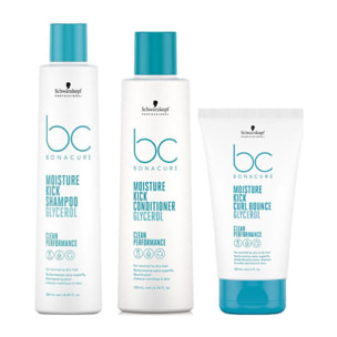 SCHWARZKOPF Kit BC Bonacure Moisture Kick Shampoo 250ml + Conditioner 200ml + Curl Bounce Glycerol 150ml