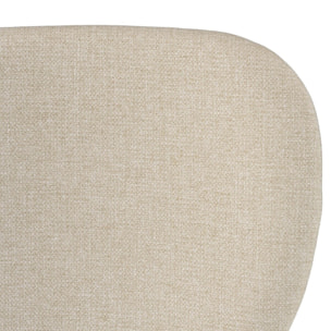 TOM - Lot de 2 chaises tissu écru pieds acier noir