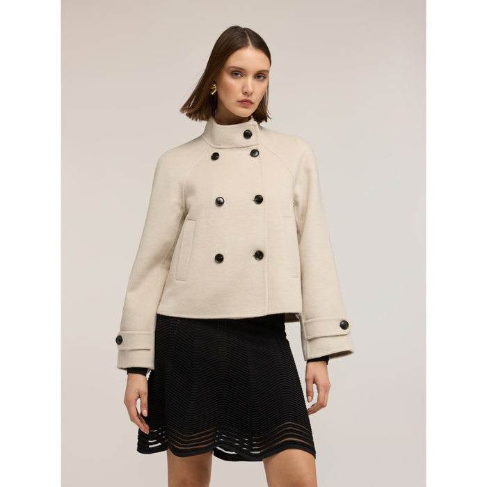 Motivi - Cappotto caban in double misto lana - Bianco