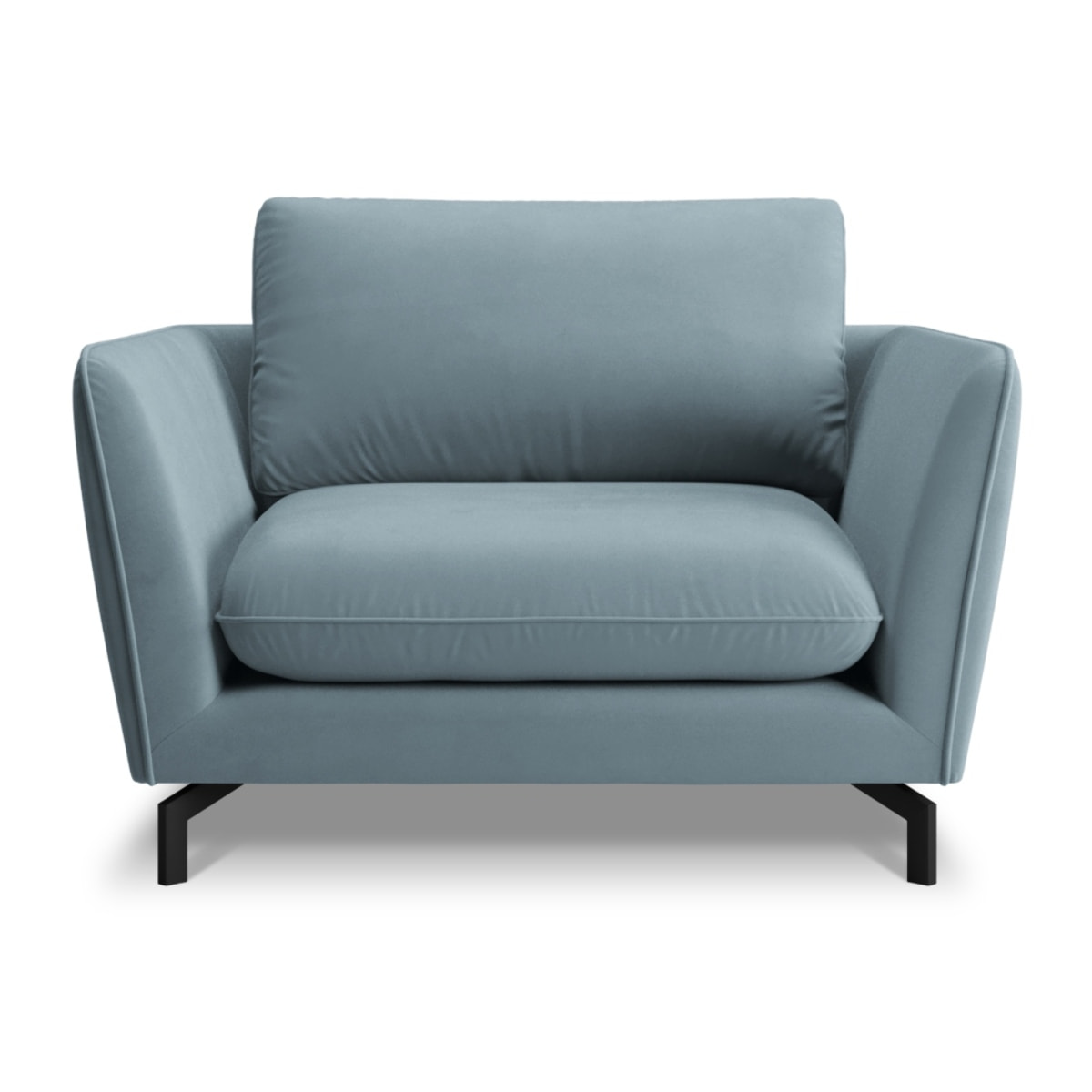 Fauteuil xl "Podium" en velours bleu