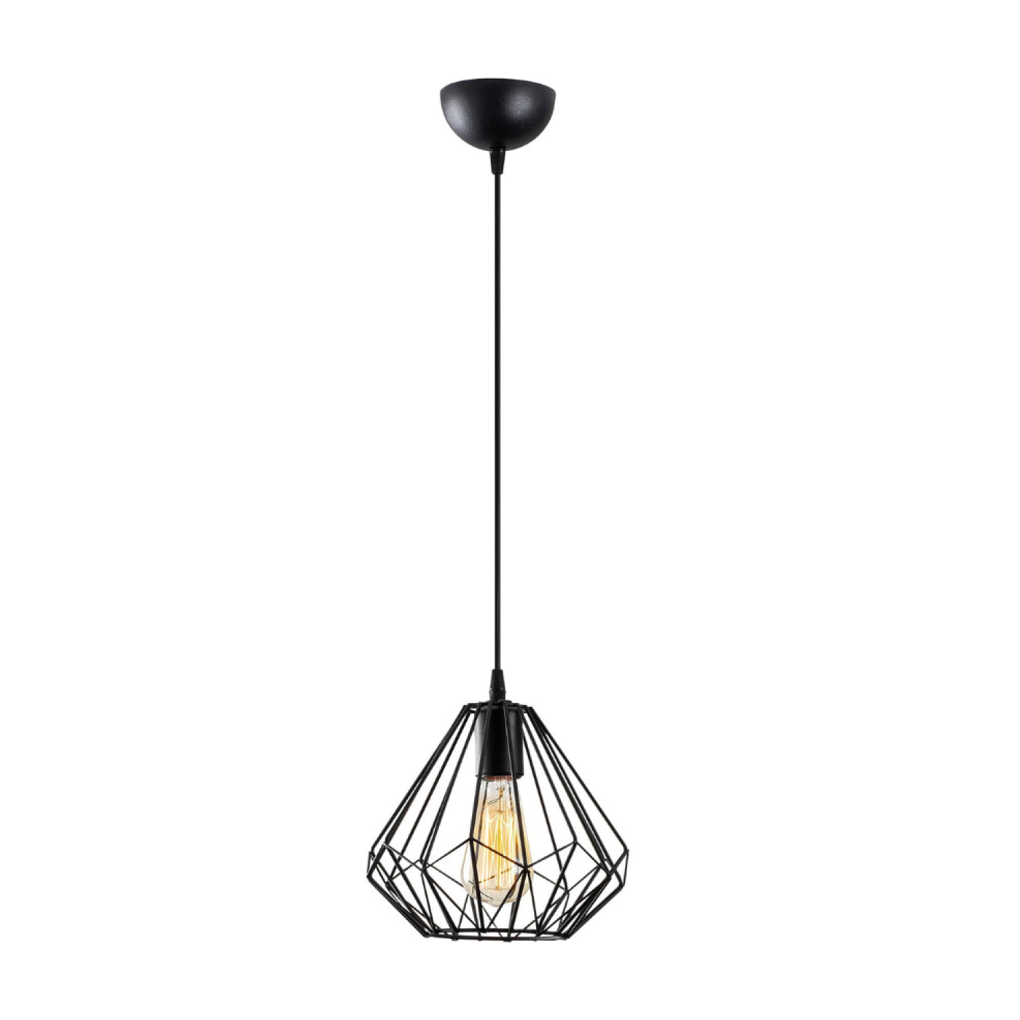 Suspension filaire noire en métal RIBONA