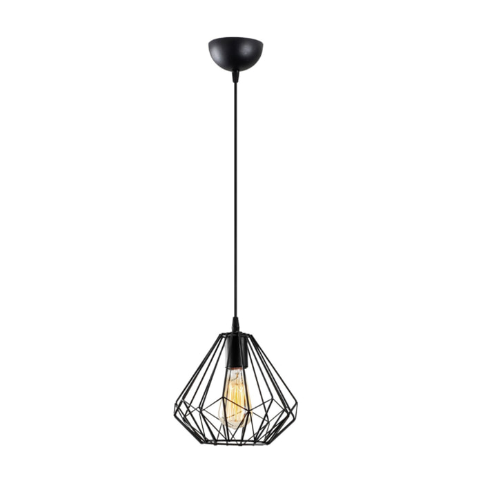Suspension filaire noire en métal RIBONA