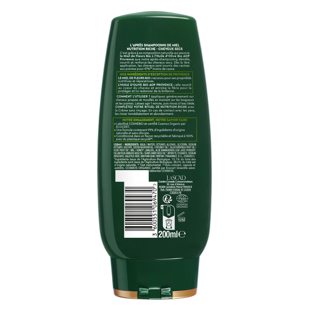 Lot de 12 - La Provençale L'Après-Shampooing de Miel Nutrition Riche 200ml