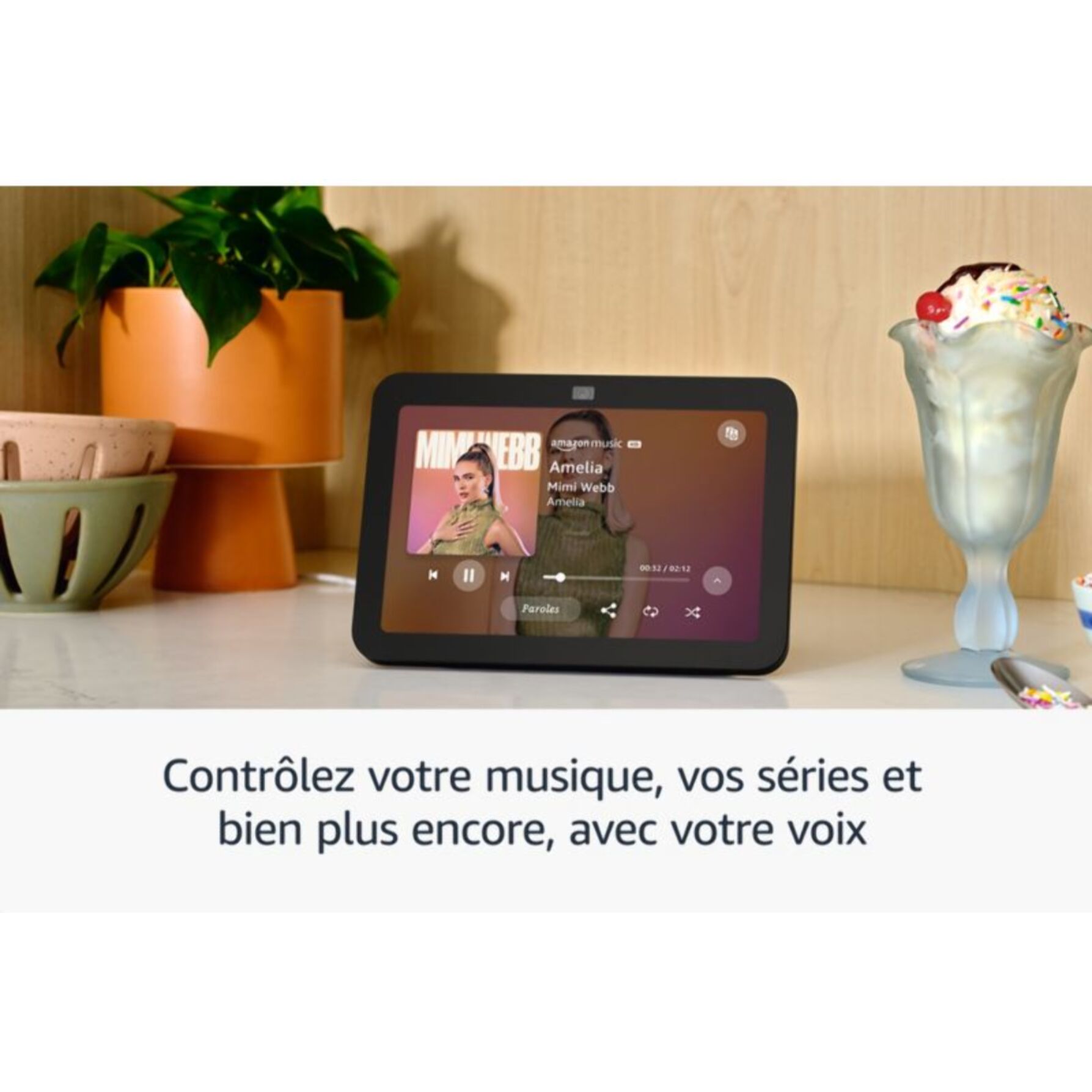 Assistant vocal AMAZON Echo Show 8 Blanc (3e gen.)