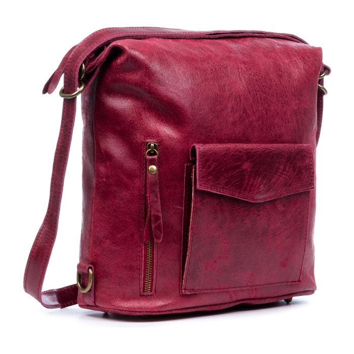 FIRENZE ARTEGIANI Borsa a Spalla da Donna Irene. Vera Pelle Scamosciata Stone Washed Made in Italy 31x13x32 Cm. Colore: marrone