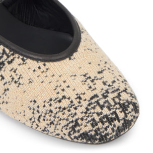 Bailarina plana Hermi en napa y punto con cierre de hebilla