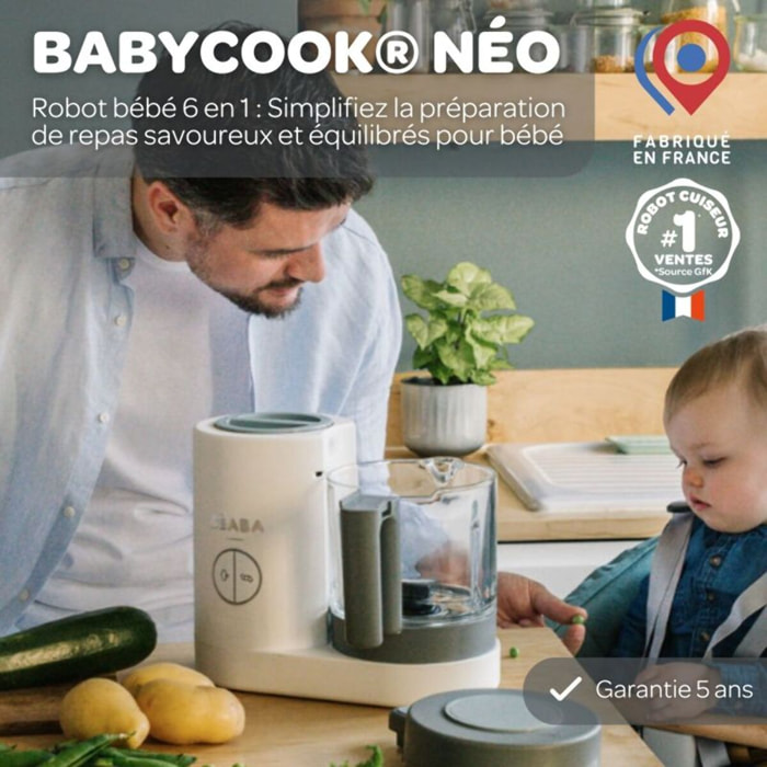 Mixeur Cuiseur Bébé BEABA Babycook neo grey white