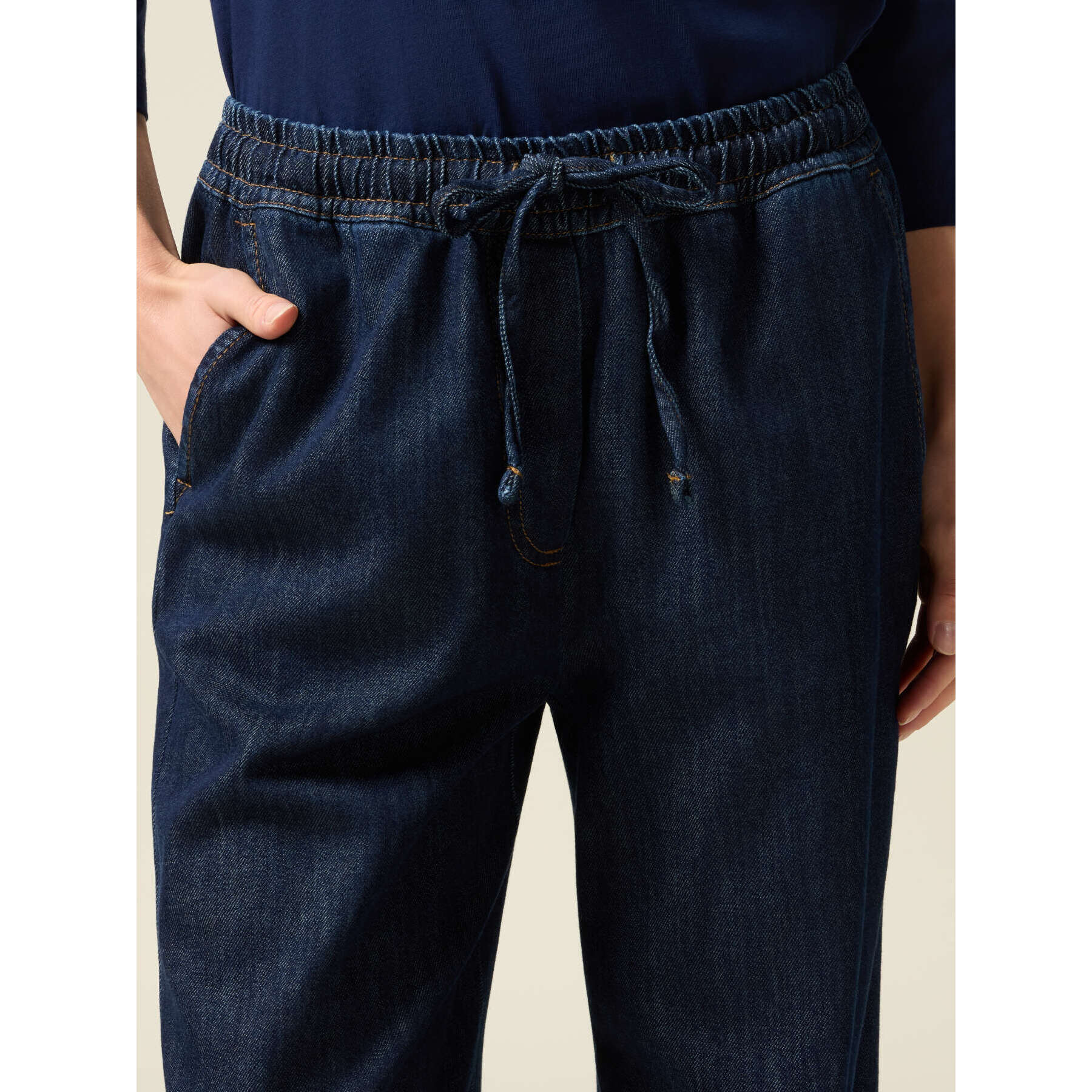 Oltre - Pantalones vaqueros joggers - Azul