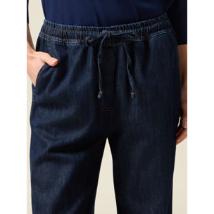 Oltre - Pantalones vaqueros joggers - Azul