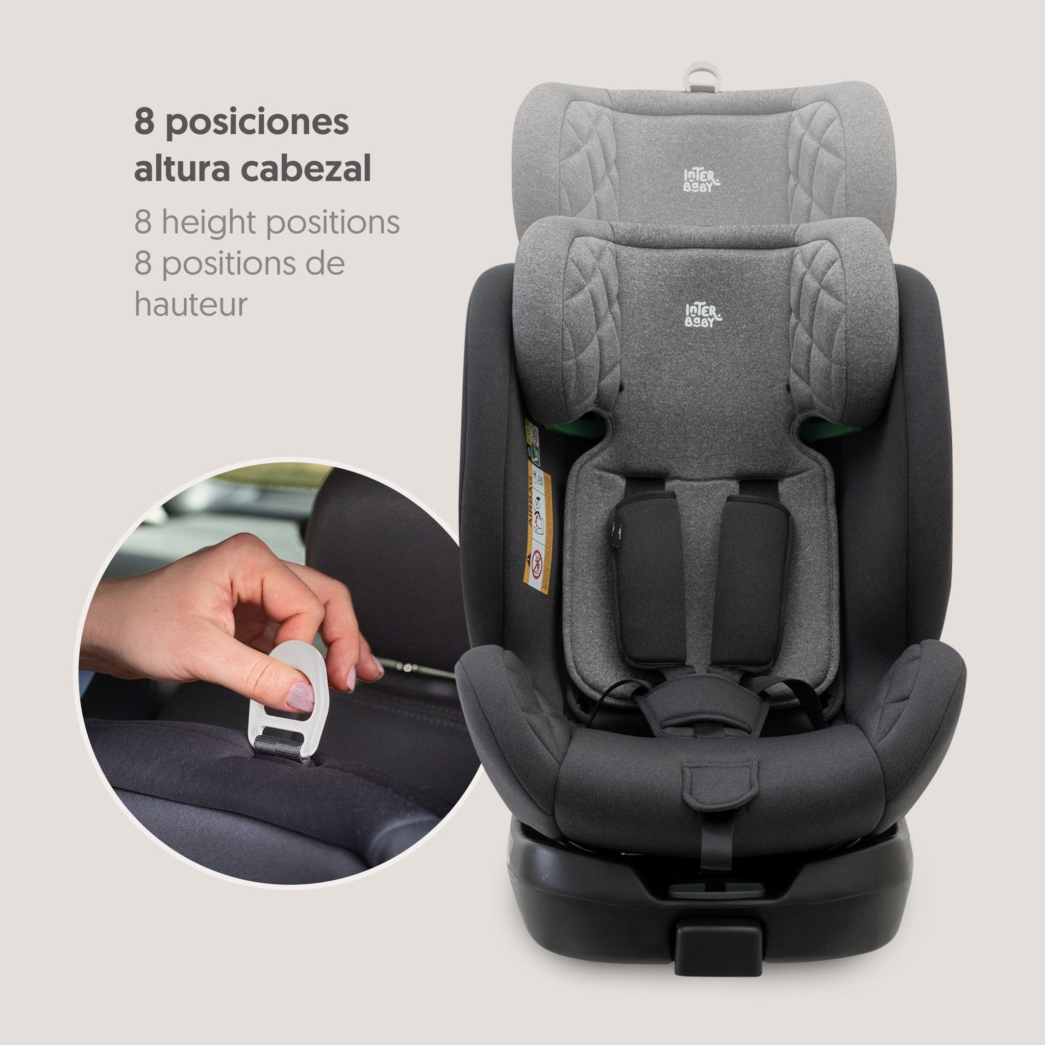 Silla de Auto Sella  Giratoria 360º Gris