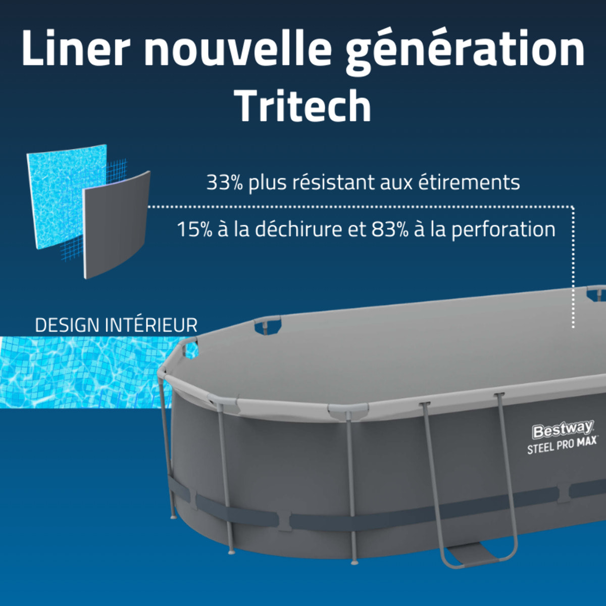Bestway Piscine hors sol tubulaire ovale Bestway Steel Pro Max 427 x 250 x 100 cm gris