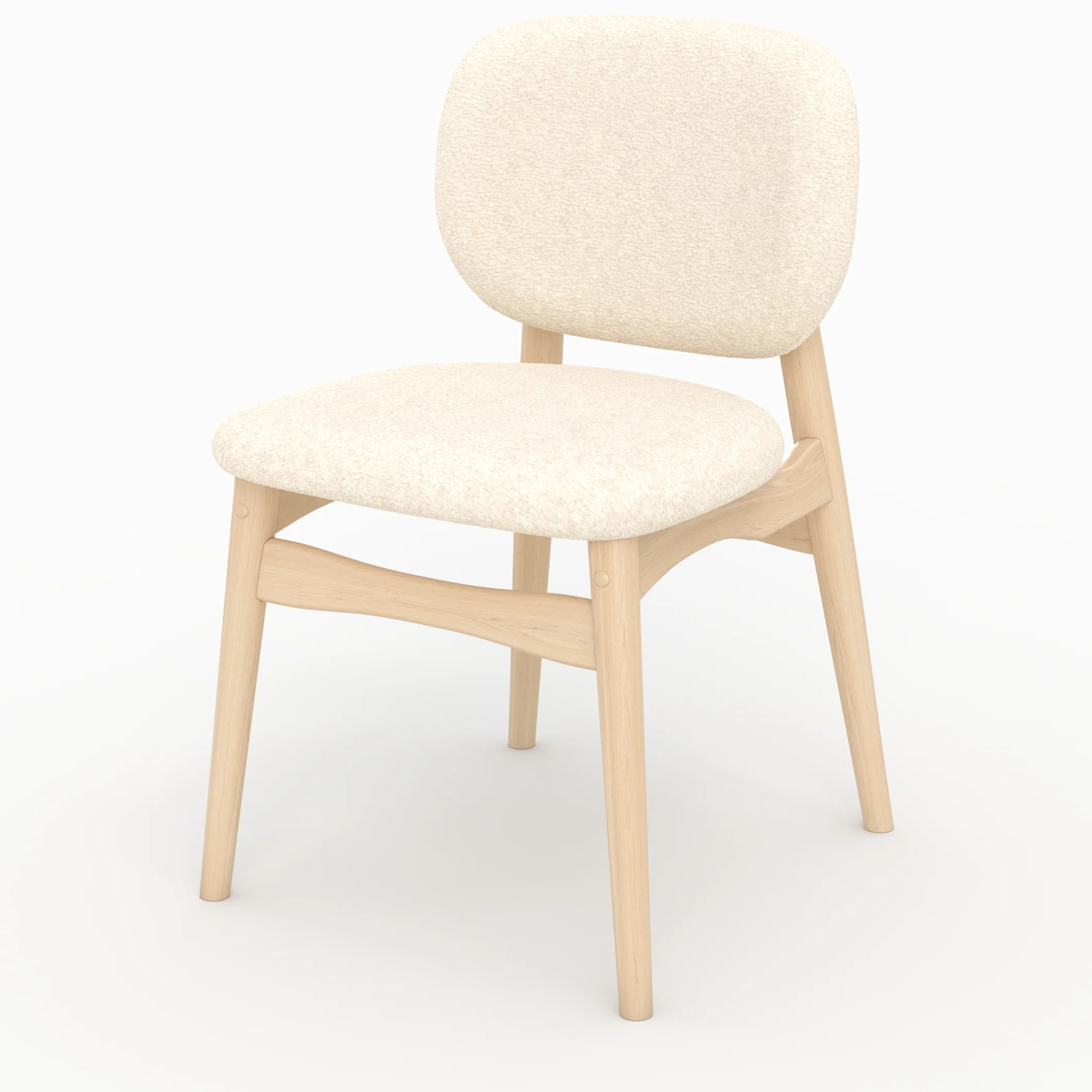 Lot de 2 chaises en tissu bouclé beige - Paulette