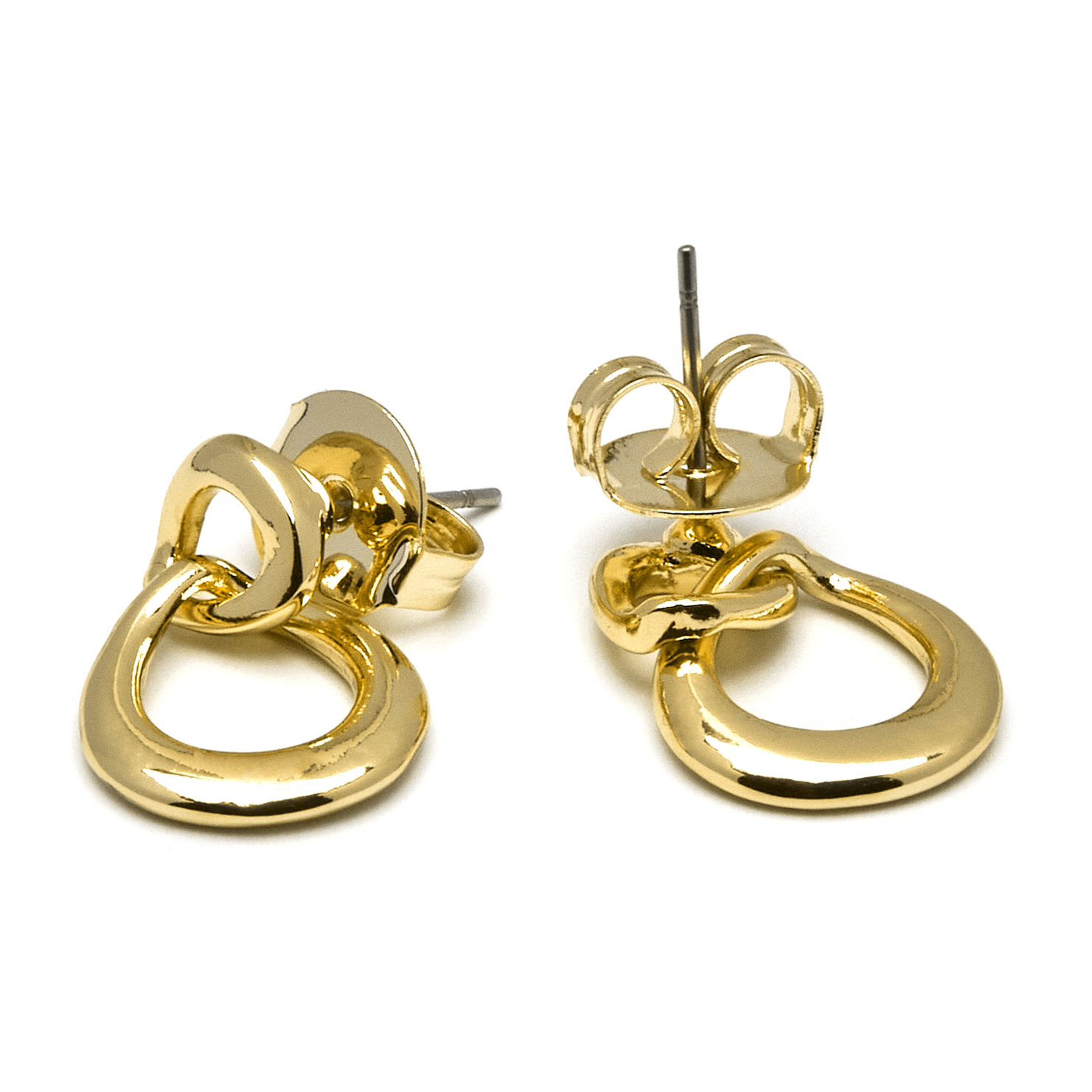 Pendientes acabados en oro amarillo de 18K