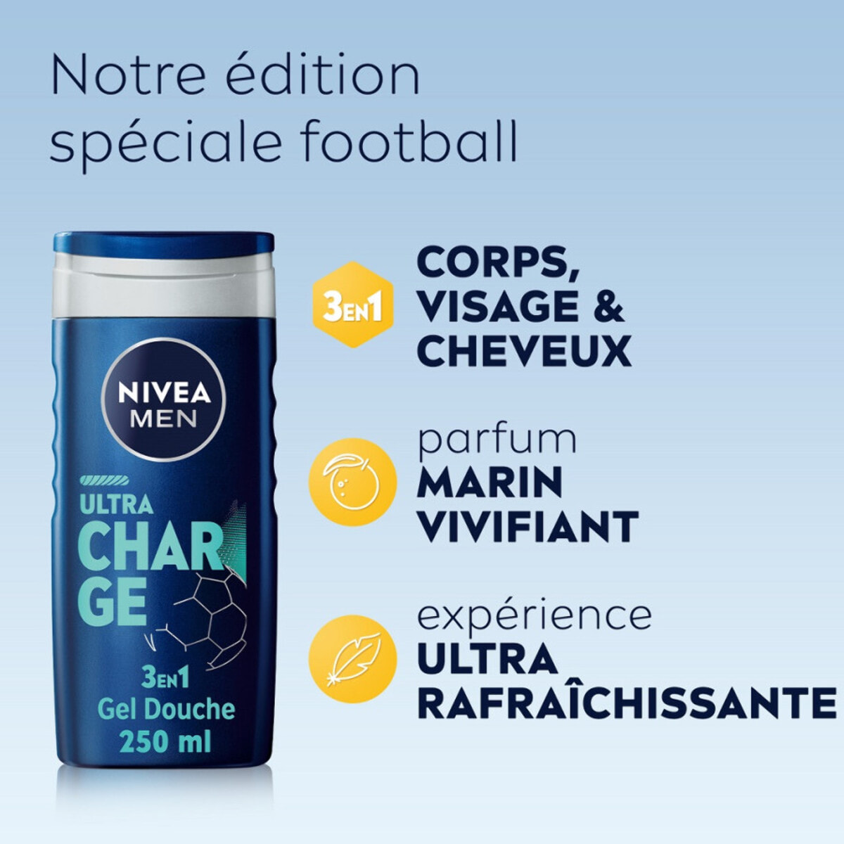 Pack de 6 - Nivea - Gel Douche Homme Ultra Charge FOOT 150ml