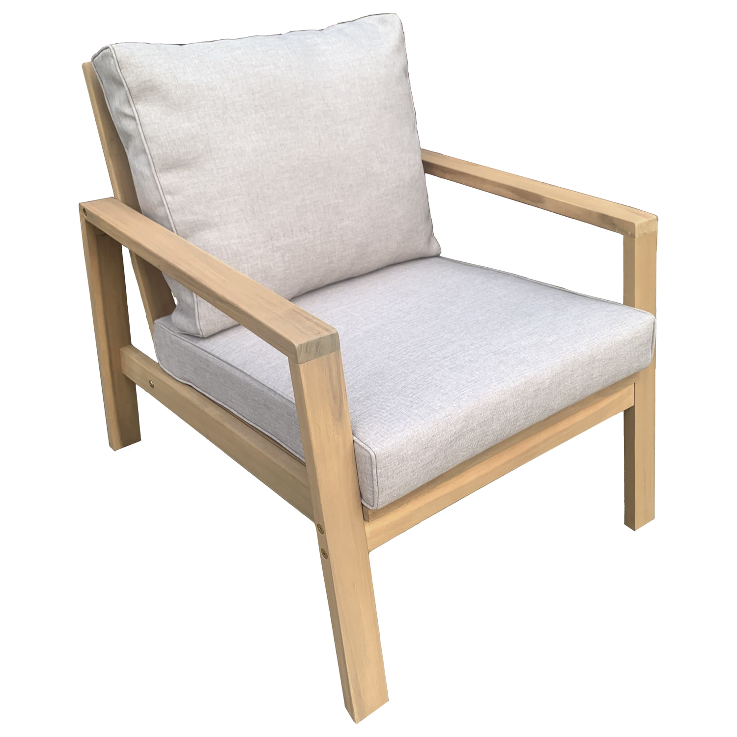 Salon de jardin en acacia 4 places GILI - coussins sable