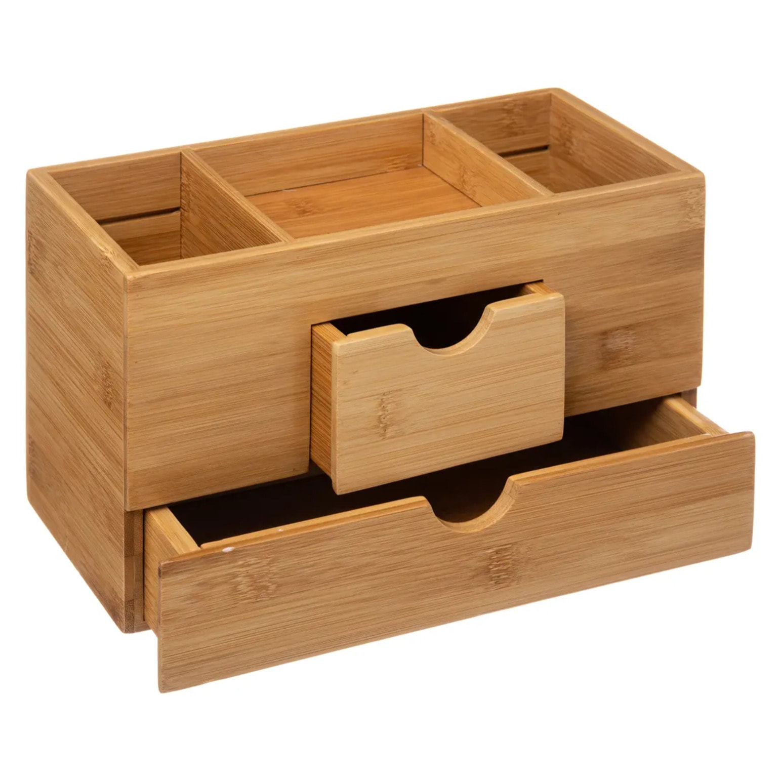 Organiseur 2 tiroirs/3 compartiements bambou