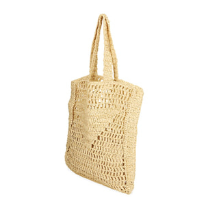 Borsa mare in paglia beige