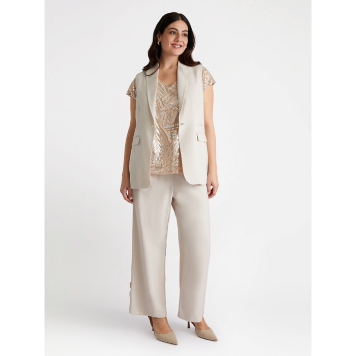 Fiorella Rubino - Blazer senza maniche - Beige