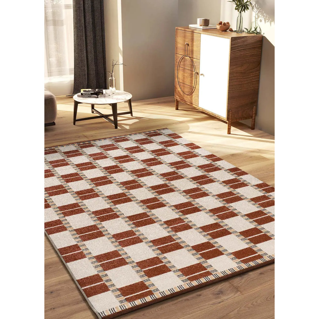 ASTRA Alfombra geométrica de pelo corto caldera, varias medidas disponibles.