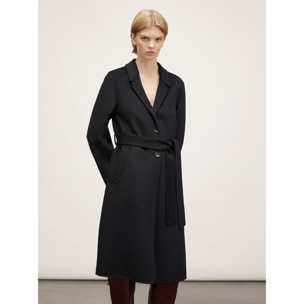 Motivi - Cappotto midi monopetto in panno double - Nero