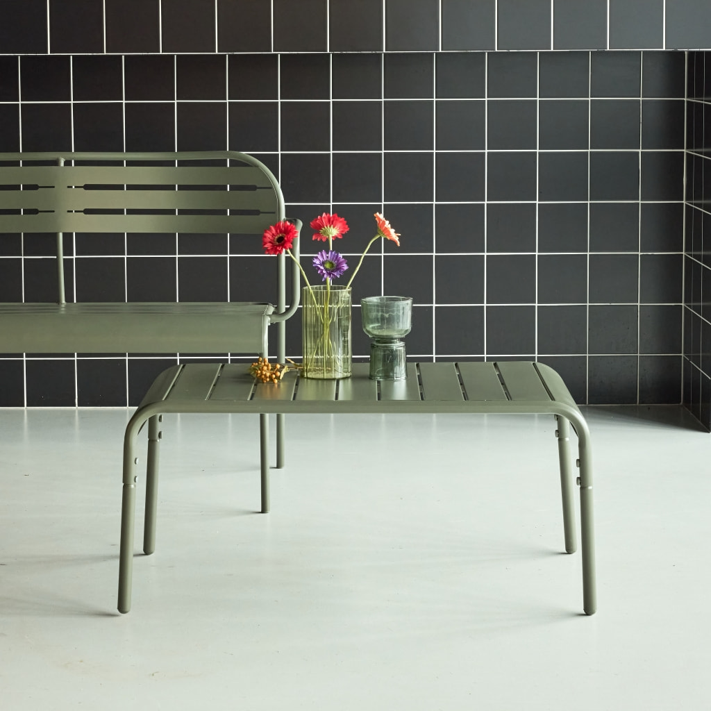 Table basse de jardin rectangulaire acier  AMÉLIA